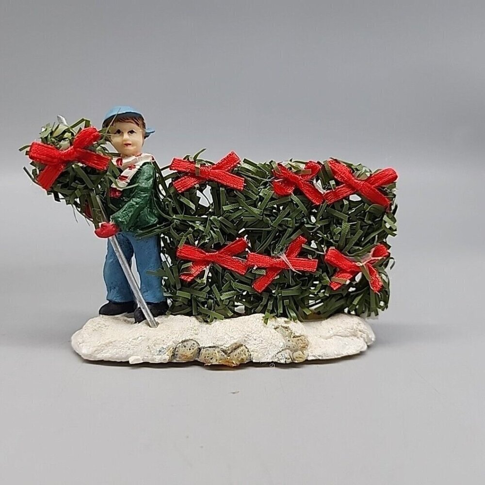 Santa's Workbench Collection Accessories Boy Selling Wreaths Village Christmas